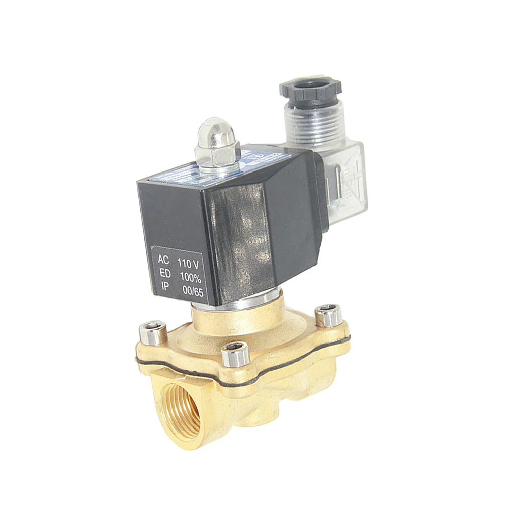 AC110V 1/2 &quotлатунный Электрический электромагнитный клапан Вода Воздух Топливо Газ