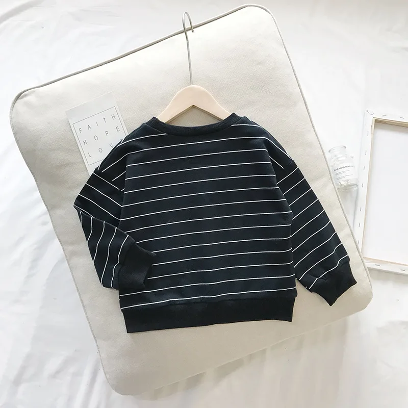 Casual Autumn Boys Sweatshirt Infants Toddler Baby Clothes Kids Children Striped Long Sleeve Pullover Tops Sweatshirts S8916 |