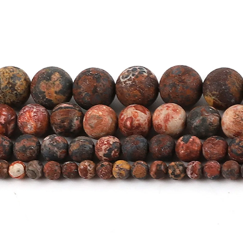 Новая мода 4/6/8/10 мм красный леопард кожа натуральный камень Бусины круглые