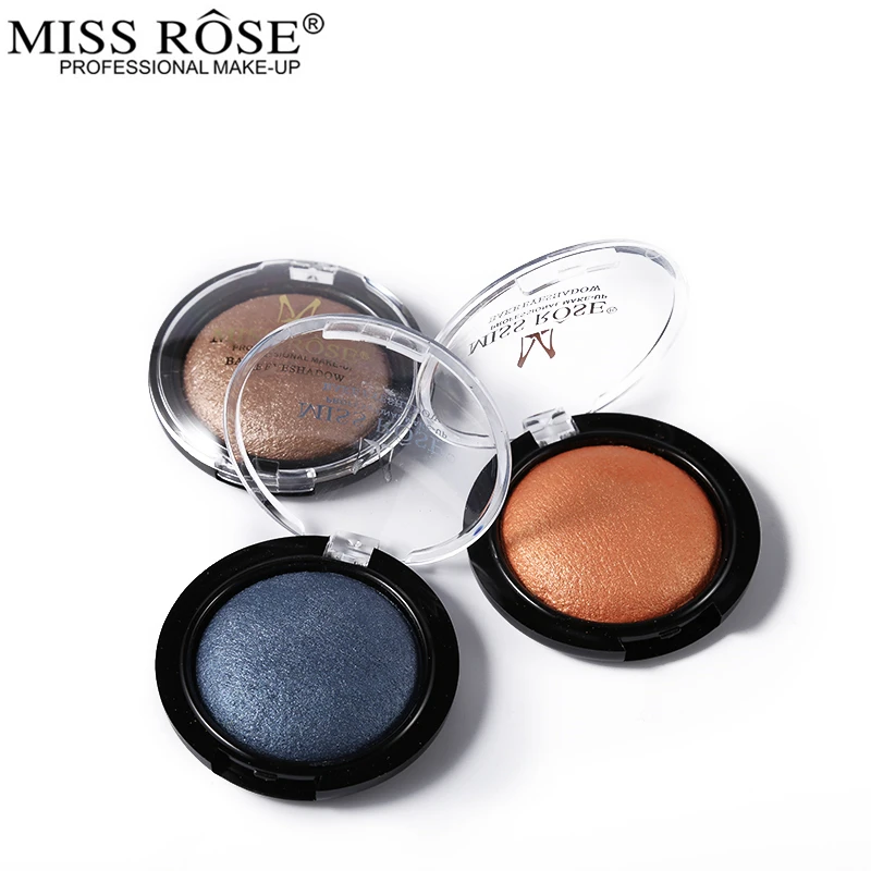 Палитра запеченных теней Miss Rose профессиональный макияж для глаз Мерцающие