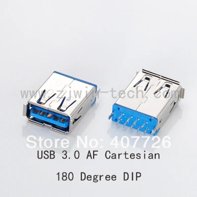 

200 шт. USB 3,0 разъем высокая Скорость передачи данных USB 3,0 гнездо 180 градусов по вертикали AF Тип USB