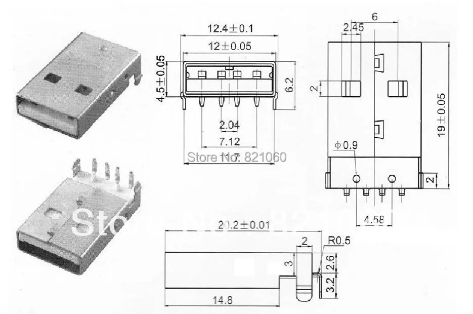 Белая внешняя вилка USB-коннектор с изогнутыми контактами вставляется в USB-разъем