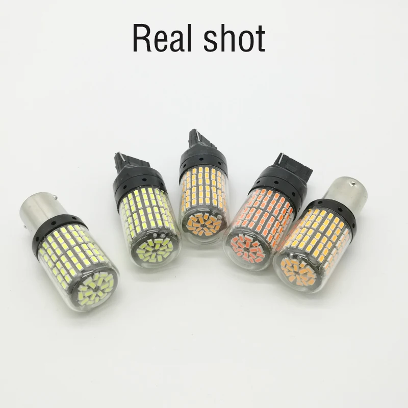 1 шт. Светодиодная лампа 144smd 1156 BA15S P21W BAU15S PY21W светодиодный ные лампы без hyperflash T20 7440