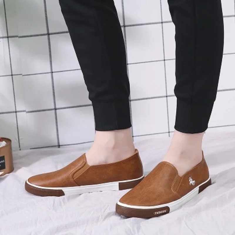 New arrival Low price Mens Breathable High Quality Casual Shoes PU Leather Slip On men Fashion Flats Loafer | Обувь