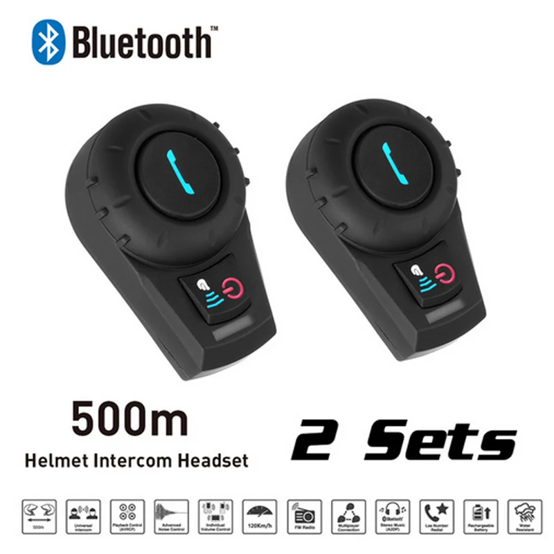 Bluetooth-гарнитура для шлема с микрофоном FM-радио 2 шт. | Автомобили и мотоциклы