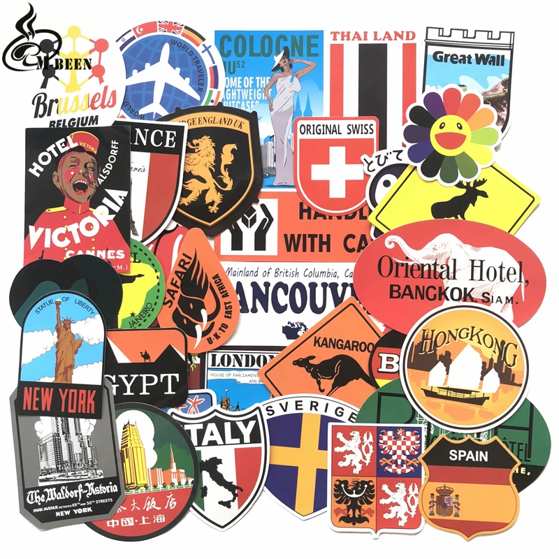 Для выведения токсинов 40 шт Ретро Стиль путешествие Отель Логотип наклейки с
