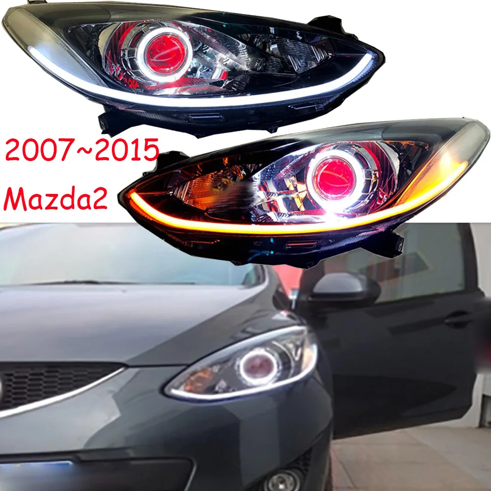 Автомобильный Стайлинг для Mazda 2, фара Demio 2007~ 2011/2012~, Мазда 2, фара, СВЕТОДИОДНЫЙ DRL hi lo Beam H7 HID Xenon, автомобильные аксессуары