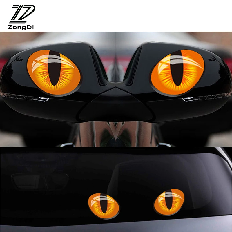 ZD 2X 3D наклейки с кошачьими глазами для автомобиля головное зеркало заднего вида