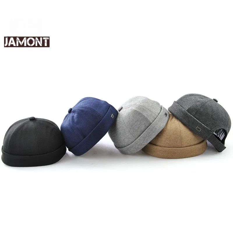 

JAMONT Casual Skullcap Street Hip Hop Men Hats Beanie Skullcap Solid Cotton Beanies Fashion Hat New Portable Casquette
