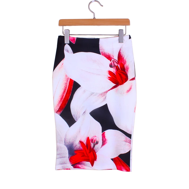 Юбка карандаш женская с объемным цветочным принтом 2016|ladies pencil skirts|designer skirtfashion skirt
