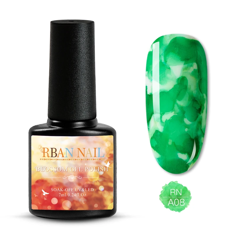 Z164 RBAN NAIL DIY акварельный лак для ногтей цветок гель Полупостоянный УФ лампа замачиваемый гель для ногтей Декор лак для нейл-арта маникюрный салон - Цвет: Z164