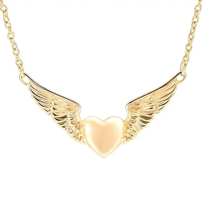 

JJ11730 Angel Wing Hold Heart Cremation urn necklace for ashes of loved one Free Engravaing Memorial Jewelry Keepsake Pendant