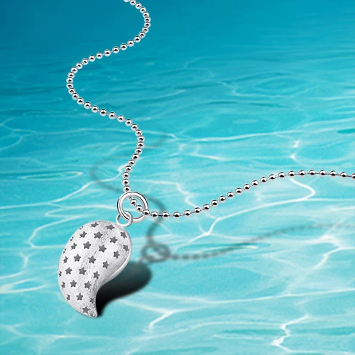 Цельное длинное ожерелье из бусин стерлингового серебра 925 пробы цепочка модные