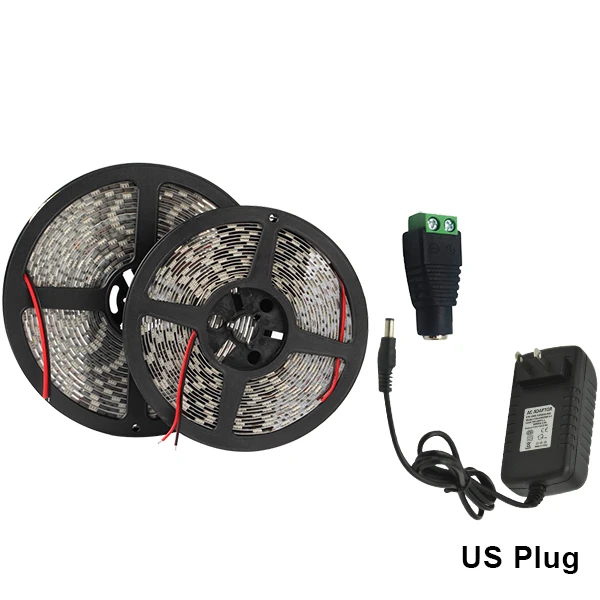 Strip 12V US Adapter Теплый белый/белый светодиодный светильник 5050 60 светодиодный/м 5 м 12 В 5050 Светодиодный светильник с питанием 12 В - Испускаемый цвет: Strip 12V US Adapter