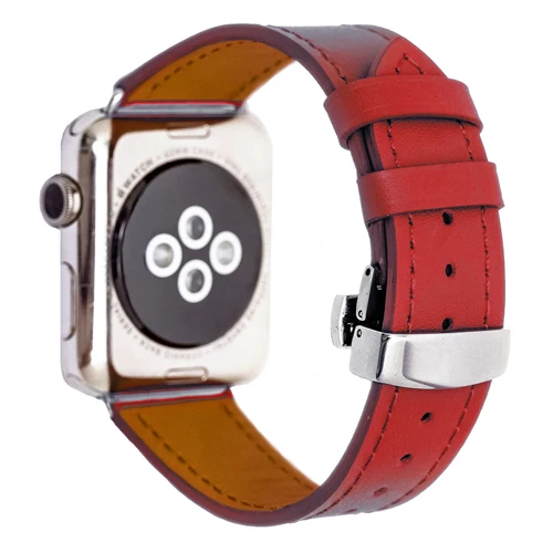 4 Развертываемая застежка ремешок для наручных часов Apple watch, версии 4 44 мм 40 мм кожаный ремешок для наручных часов iwatch, correa, 42 мм/38 мм/4/3/2/1 ремешок на запястье - Цвет ремешка: 4