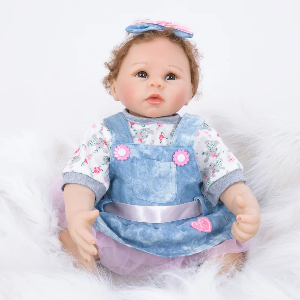Кукла NPK Baby Reborn Lucy мягкая силиконовая для девочек красивая 22 дюйма волнистая