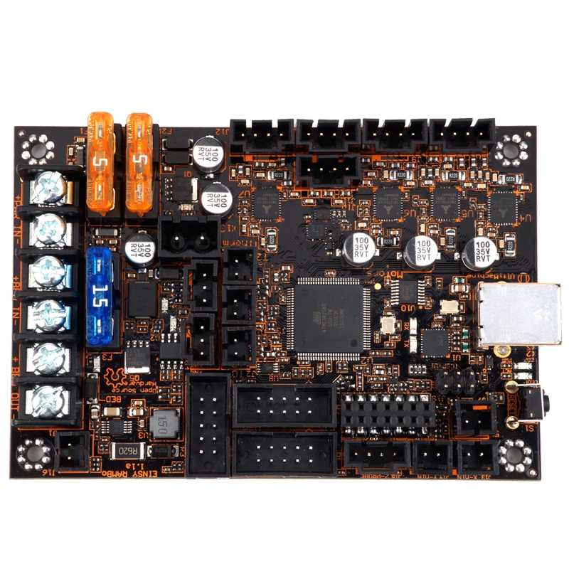 Einsy Rambo 1.1a материнская плата для Prusa i3 MK3 плата с 4 шаговыми драйверами TMC2130 SPI управление 4 Mosfet переключаемые выходы