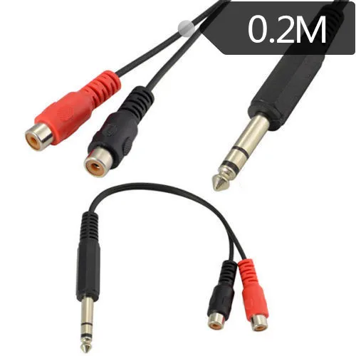 Кабель Сплиттер 6 35 мм с разъемом папа на 2 RCA Phono Female Jack стерео аудио Y 0 м|y splitter audio