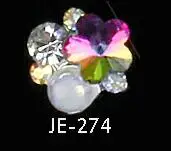 JE-274 10 шт./лот, 15 стилей на выбор, Большой жемчуг, полимерные цветы для ногтей, стразы для украшения ногтей, 3D Шарм, сплав, сделай сам, наклейки для ногтей, подвески - Цвет: JE-274