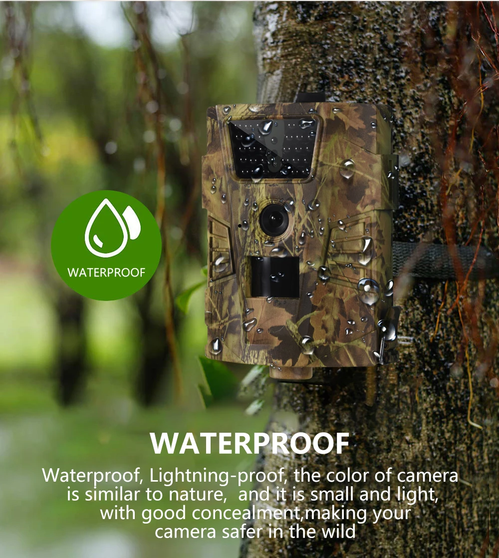 Suntekcam HT 001B Trail Camera 12MP 1080P 30pcs Инфракрасные светодиоды 120 Нм охотничья камера IP65