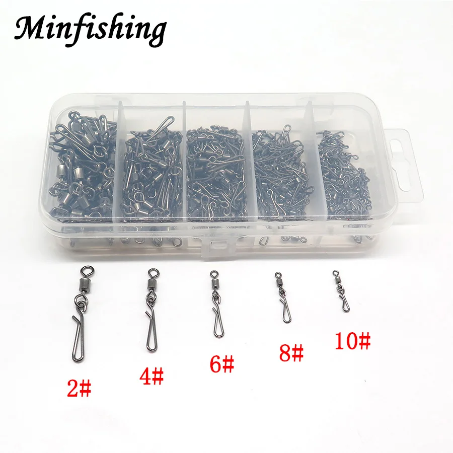 Minfishing 250 шт./лот поворотный Рыболовный MS + GS из нержавеющей стали роликовый
