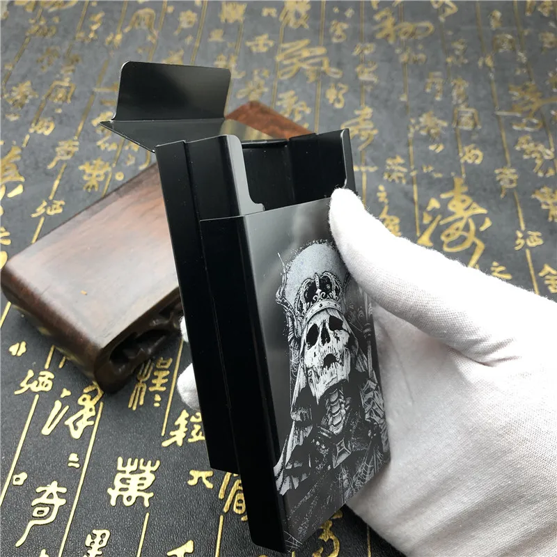 King Skeleton Alalinong N56 чехол для сигареты из алюминиевого сплава в стиле Ins с черепом