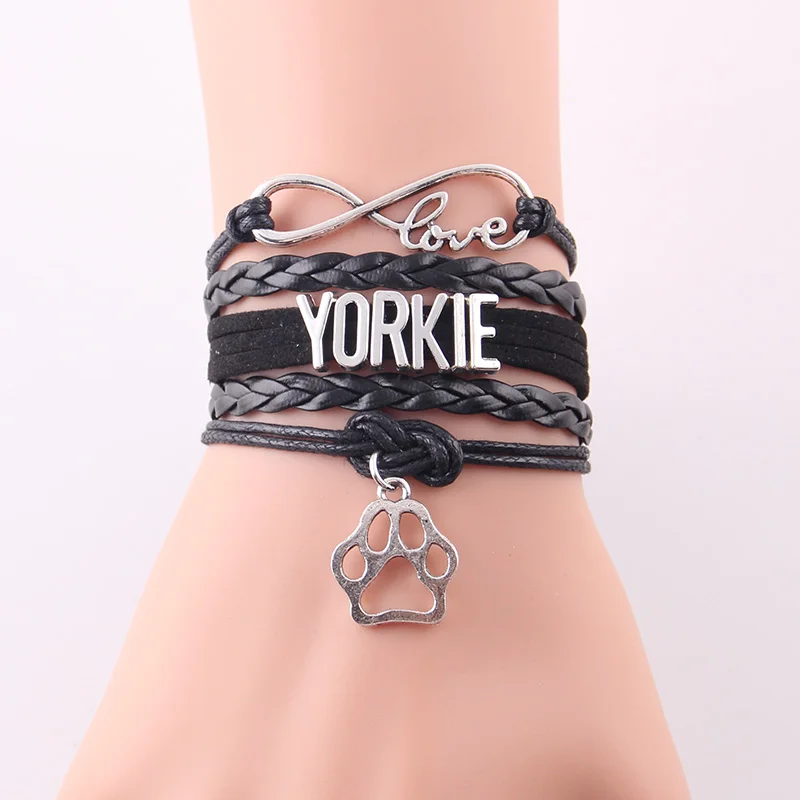 Браслет Little Minglou Infinity Love YORKIE браслет с собакой питомцем амулет лапа кожаная обруч