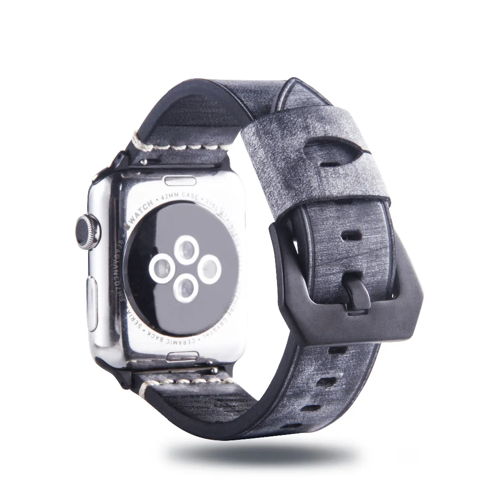 Ремешок для часов из натуральной кожи с белым воском Apple Watch 40 мм 44 38 42 браслет iWatch