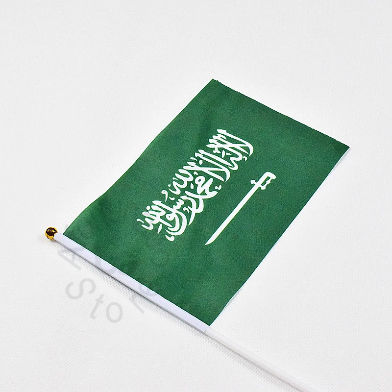 

Saudi Arabia 14*21 cm 10pieces Hand waving Flag National Flag for meet,Parade,party.Hanging,decoration