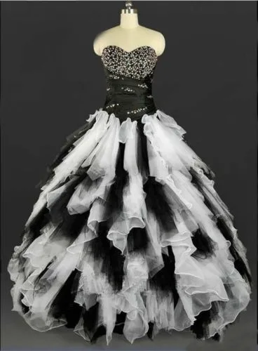 ANGELSBRIDEP белые и черные платья Quinceanera 15 Anos сексуальное платье с сердечком корсет