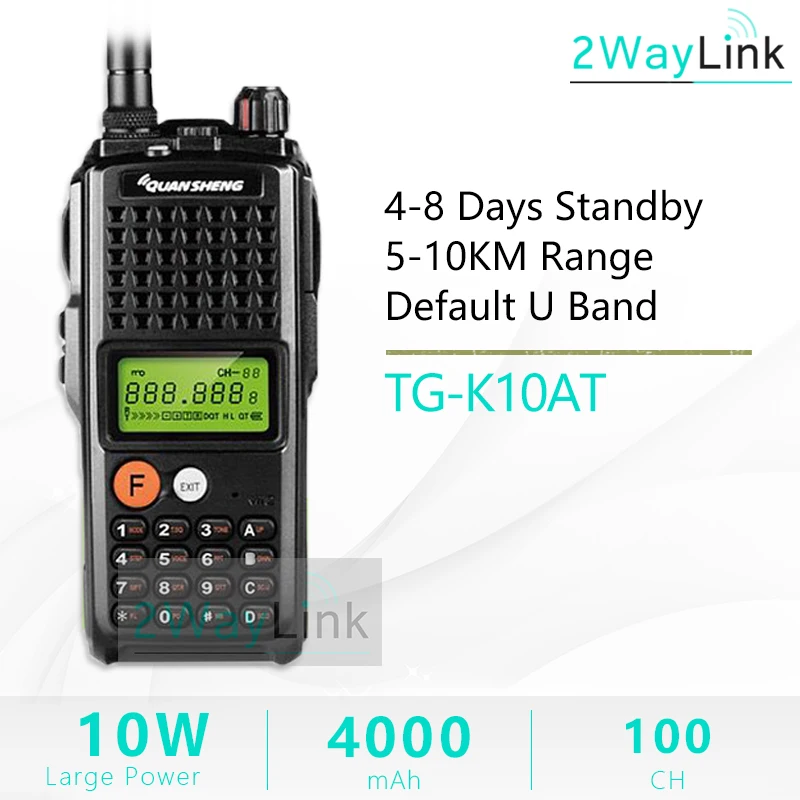10 Вт QuanSheng TG K10AT иди и болтай Walkie Talkie “иди км ТГ радио comunicador UHF400 470MHz дополнительный