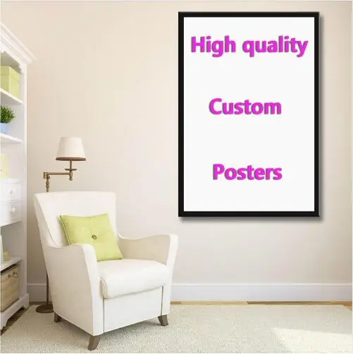 

Custom your favorite photo family baby friendship love silk painting poster Decorative Wall painting