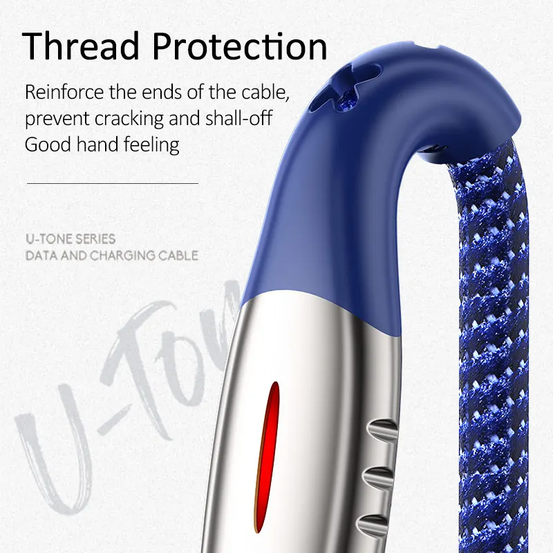 Кабель Micro USB USAMS автоматически отключенный нейлоновый плетеный кабель со