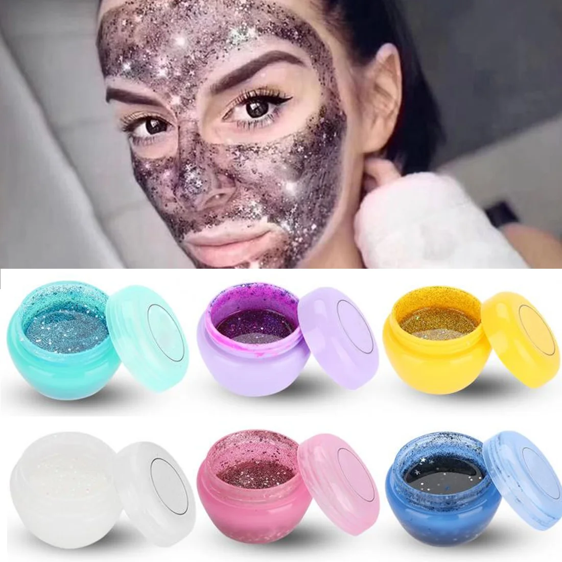 Romantic Mask Refreshing Moisturizing Firming Bright Star Glitter Glow Shiny Sequins Black Exfoliating | Красота и здоровье