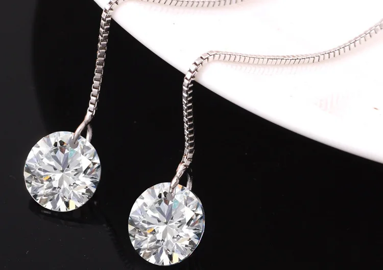Серьги из серебра 925 пробы с фианитом | Украшения и аксессуары
