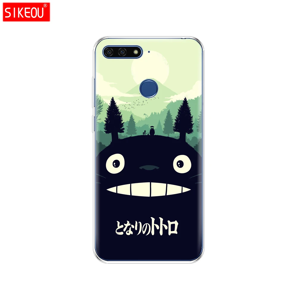 Silicone Cover Phone Case For Huawei Honor 7A PRO 7C Y5 Y6 Y7 Y9 2017 2018 Prime My Neighbor Totoro Anime | Мобильные телефоны и