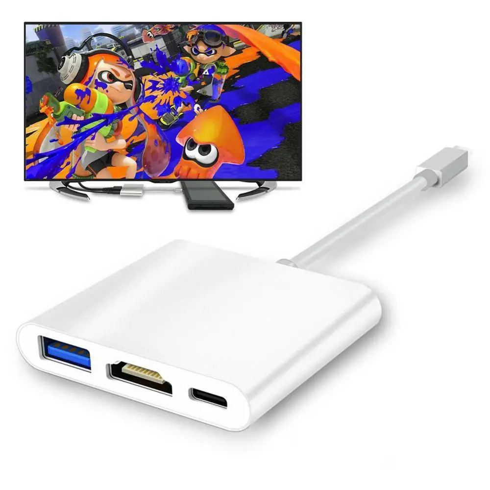 3 в 1 USB Type-C к HDMI 0 концентратор Type C Женский адаптер удлинитель для Nintendo Switch Samsung Galaxy