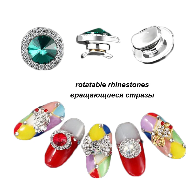 2019 алмазов для ногтей 1 шт. зеленые/красные/Хрустальные бриллианты круглые