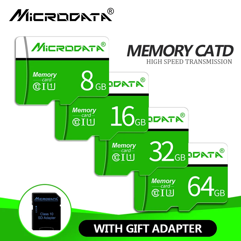 Бесплатный адаптер Micro SD карта 8 ГБ 16 ГБ 32 ГБ 64 Гб класс 10 высокоскоростная micro SD Карта памяти SDHC/SDXC флэш-накопитель micro SD для телефона