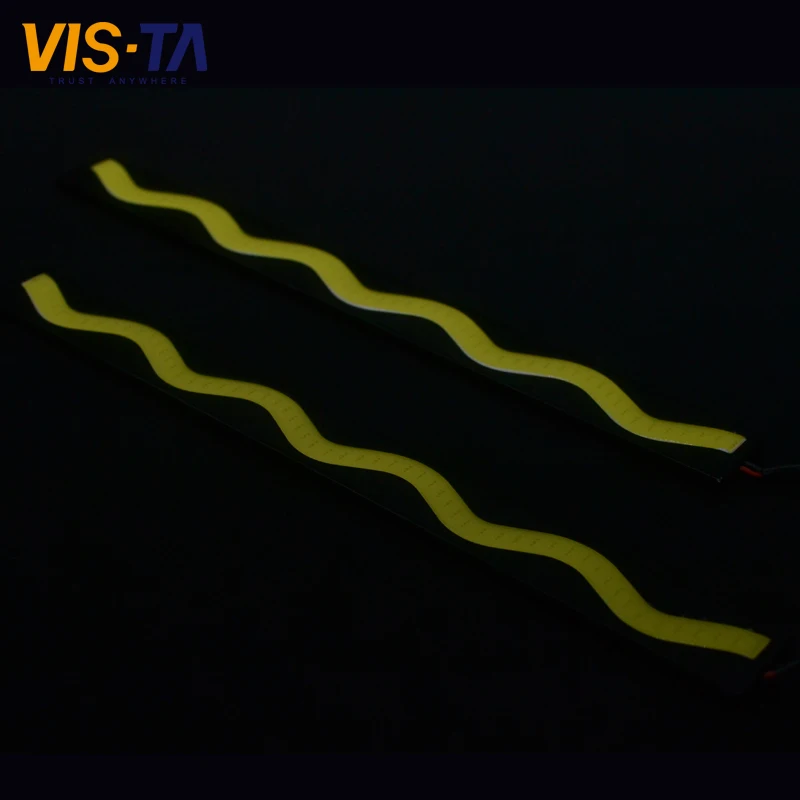 2016 New 2pcs/lot DC 12V Waves Ripple Shapes COB LED Car DRL Fog Strip Daytime Running Driving Lights Super Bright for BMW/Audi |