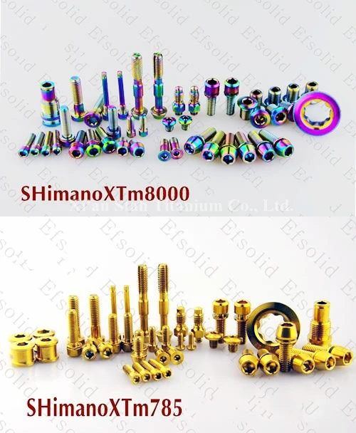 Титан TC4 Srews болты Группа Золотой набор в цветах радуги для Shimano XT XTRM785 M8000