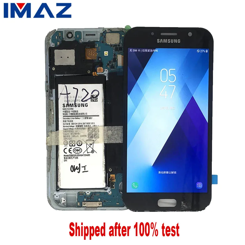 ЖК-дисплей IMAZ 100% SUPER AMOLED для Samsung Galaxy A720 A7 2017 A720F с сенсорным экраном и дигитайзером