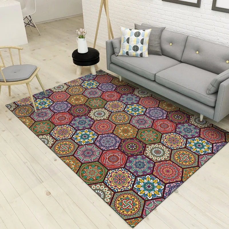 

Ethnic style Geometric carpet Home Large Area Floor Mat rug ang carpets For Living Room Bedroom decor tapete para sala alfombra