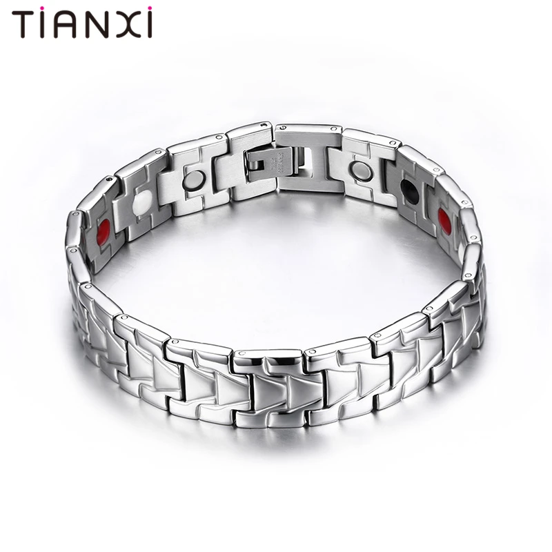 TIANXI New Cool Health Men Magnetic Bracelets&ampBangles Stainless Steel Bangles For Black Gold Silver Bracelets Gift | Украшения и