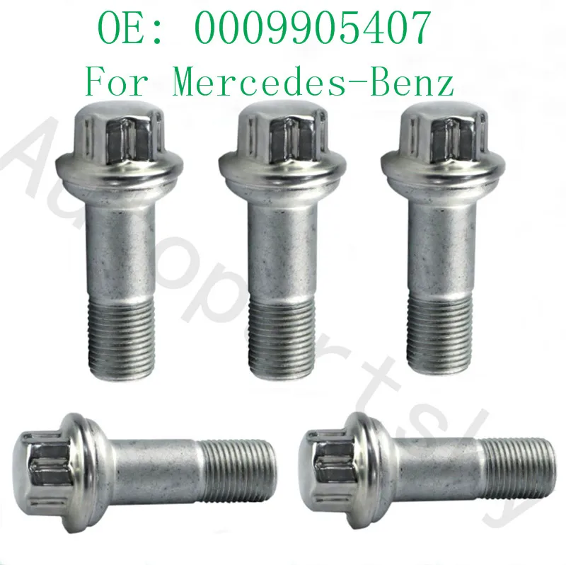 [Набор из 5 шт.] колесные зажимные болты гайки 0009905407 0009904807 для Mercedes Benz ML550 S500 GLK350 S550