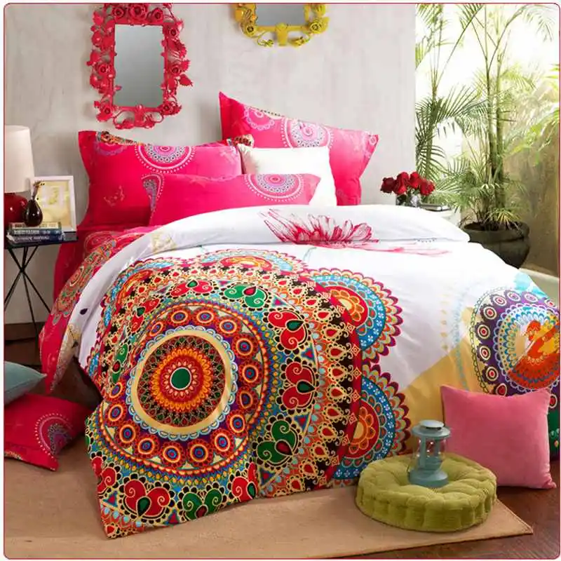 Роскошные boho постельного белья Королева king size постельное белье в богемном стиле