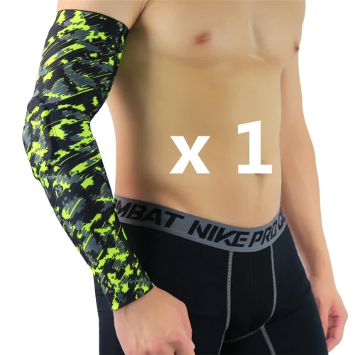 1 piece Green Компрессионные сотовые налокотники для мужчин, защита рук, для баскетбола, волейбола, поддержка локтя, защита рук, теплые Рукава, для спорта, фитнеса, тренажерного зала - Цвет: 1 piece Green