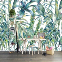 3d wallpaper modern hand painted tropical leaves photo wall murals living room tv sofa bedroom home decor backdrop wall painting