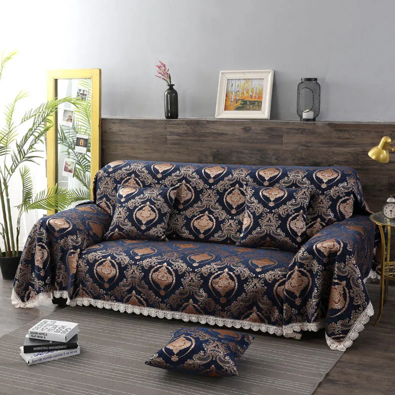 Color 1 Fyjafon Sofa Cover Chenille Dustproof Sofa Cover Printed Couch Covers Multi-size Slipcover - Цвет: Color 1
