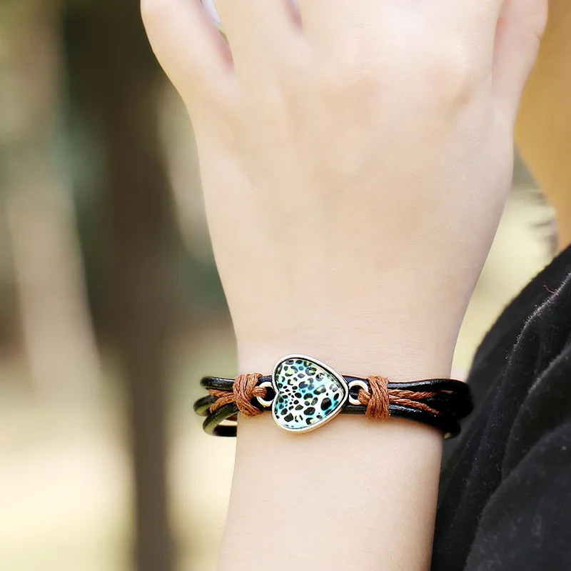 Punk Accessories New Pattern Time Jewel Export Trade Jewelry Weave Genuine Leather Cowhide Bracelet | Украшения и аксессуары